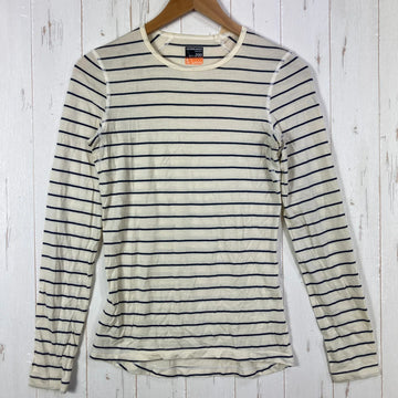 【Women's S アイボリー系】 Icebreaker ( アイスブレーカー ) 200オアシスロングスリーブクルーストライプ 200 OASIS LS CREWE STRIPE メリノウール ウェア トップス インナー シャツ ロングスリーブTシャツ クルーネック