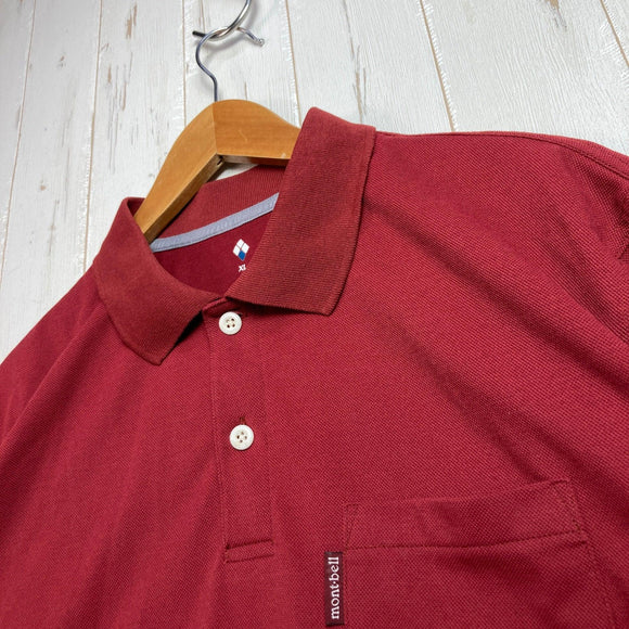 【Men's XL レッド系】 Montbell ( モンベル ) WIC.ポロシャツ ポリエステル ウェア トップス インナー シャツ ショートスリーブシャツ 化繊 z00056748  化繊 ショートスリーブシャツ インナー シャツ トップス ウェア