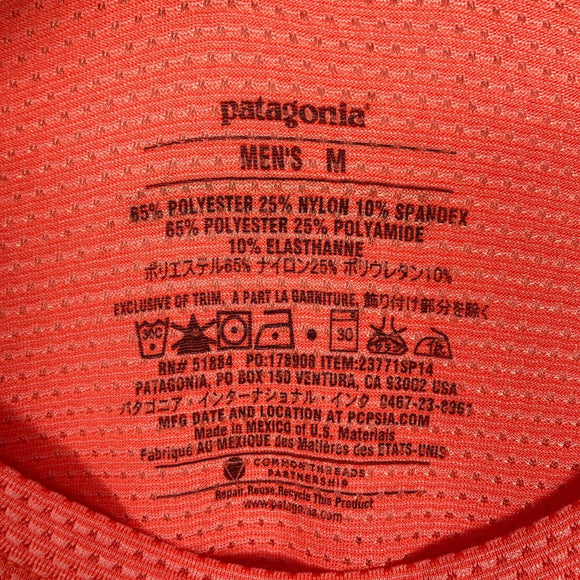 【Men's M オレンジ系】 2014 Patagonia ( パタゴニア ) ロングスリーブ アウトペーサー シャツ Long Sleeve Out Pecer Shirt ポリエステル ウェア トップス インナー シャツ ロングスリーブTシャツ クルーネック