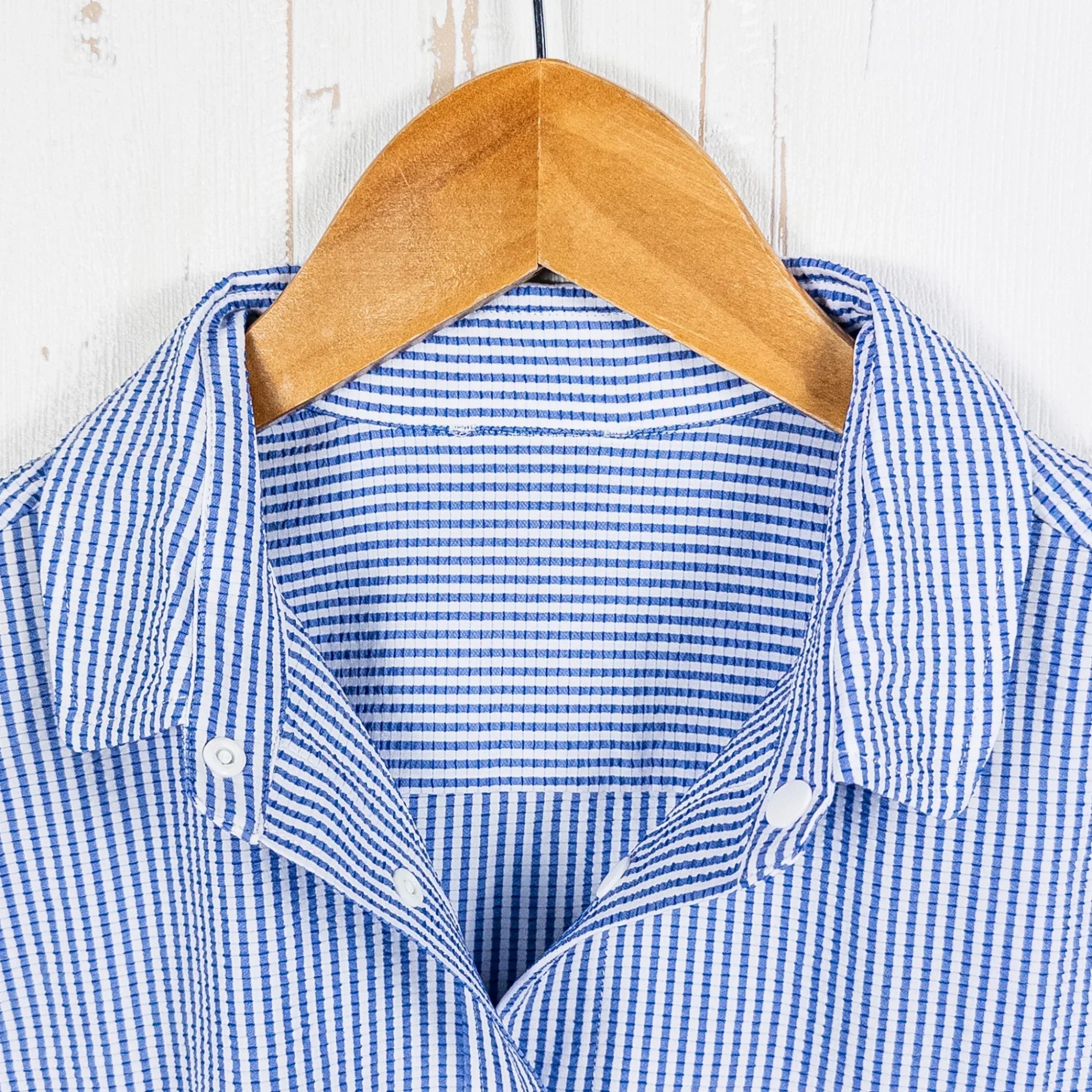 【Women's S ブルー系】 Ridge Mountain Gear ( リッジマウンテンギア ) ベーシック ロングスリーブ シャツ ストライプ Basic Long Sleeve Shirt Stripe Blue x White ポリエステル ウェア トップ - 【公式】2ndGEAR（セカンドギア）Webショップ【登山用品・アウトドア用品専門 買取販売店】