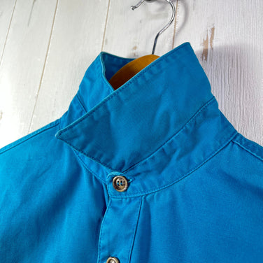 【Men's M ブルー系】 1980s Patagonia ( パタゴニア ) キャンバスシャツ Canvas Shirt Peacock ビンテージ オリジナル 入手困難 希少カラー コットン ウェア トップス インナー シャツ ロングスリーブシャツ コットン