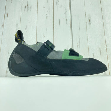 Unisex, Size 26.4cm, Gray. La Sportiva Aragon Clay and Jasmine Green Leather Rock Climbing Shoes (z00053862). Clay and Jasmine Green.