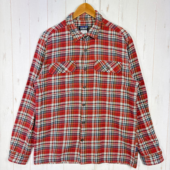 【Men's M レッド系】 2011 Patagonia ( パタゴニア ) ロングスリーブ フィヨルド フランネル シャツ Long-Sleeved Fjord Flannel Shirt CYO オーガニックコットン100% 厚手フランネル オーガニックコッ