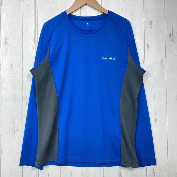 【Men's S ブルー系】 Montbell ( モンベル ) クール ロングスリーブ T Cool Long Sleeve T ポリエステル ウェア トップス インナー シャツ ロングスリーブTシャツ クルーネック 化繊 z00060420  化繊 ロングスリ