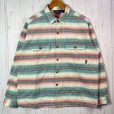Men's Medium Green 1995 Patagonia Heavy Flannel Shirt, Sunny Stripe, Vintage, Original, Hard-to-Find, Rare Color, Cotton, Top, Undershirt, Long