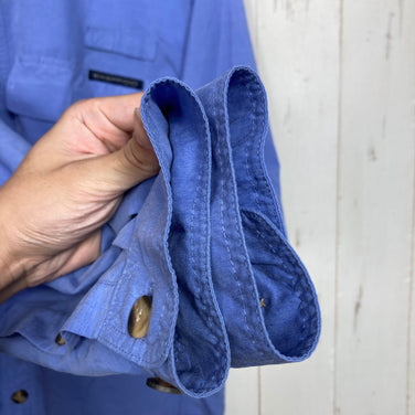 【Men's L ブルー系】 Exofficio ( エクスオフィシオ ) ロングスリーブ フィッシング シャツ Long Sleeve Fishing Shirt 生産終了モデル 入手困難 ナイロン ウェア トップス インナー シャツ ロングスリーブシャツ 化繊