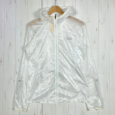 Mountain Hardwear Ghost Whisperer Hooded Jacket, Men's Size Small, White. Nylon outerwear, windshield, and top.