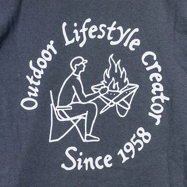 Snowpeak Men's Back Printed Logo T-shirt, Size M, Gray. Cotton, Short Sleeve Crew Neck T-shirt, Cotton. z00053