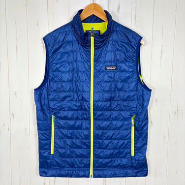 【Men's M ブルー系】 2015 Patagonia ( パタゴニア ) ナノ パフ ベスト Nano Puff Vest CHB Channel Blue（チャンネルブルー） プリマロフト ゴールド 化繊中綿 軽量 保温 化繊ダウン ウェア トップス ベス