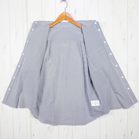 【Women's S グレー系】 Ridge Mountain Gear ( リッジマウンテンギア ) ベーシック ロングスリーブシャツ ストライプ Basic Long Sleeve Shirt Stripe Grey / White ポリエステル ウェア トップス
