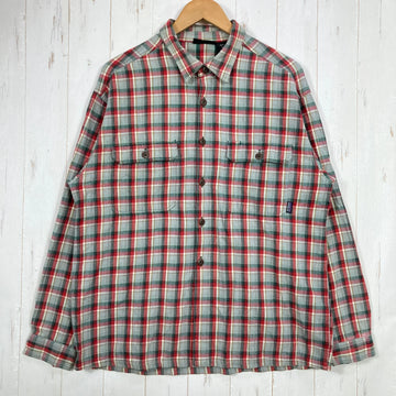 【Men's M グリーン系】 1994 Patagonia ( パタゴニア ) ヘビー フランネル シャツ Heavy Flannel Shirt Ombre Boxes / Auburn 生産終了モデル 入手困難 コットン ウェア トップス インナー シャツ ロ