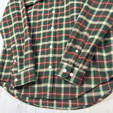 Men's Small Green The North Face Flannel Check Shirt, Polyester, Long Sleeve, Synthetic, Tops, Undershirt, z00053537