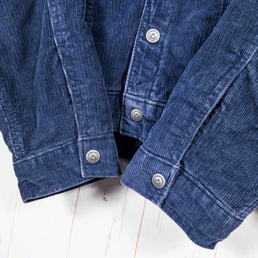 男士小号海军蓝巴塔哥尼亚绒毛衬里卡车司机夹克（NENA） - 已停产款式，难寻。灯芯绒和棉质上衣。