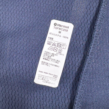 [Women's M Navy] Marmot Mt Base Layer LS Crew Neck Polyester Wear Tops Inner Shirt Long-sleeve T-shirt Crew Neck
