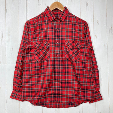 【Women's M レッド系】 Taras Boulba ( タラスブルバ ) ロングスリーブ チェック シャツ Long Sleeve Check Shirt 生産終了モデル 入手困難 ウール混 日本製 アシックス期 ポリエステル ウェア トップス インナー シャ