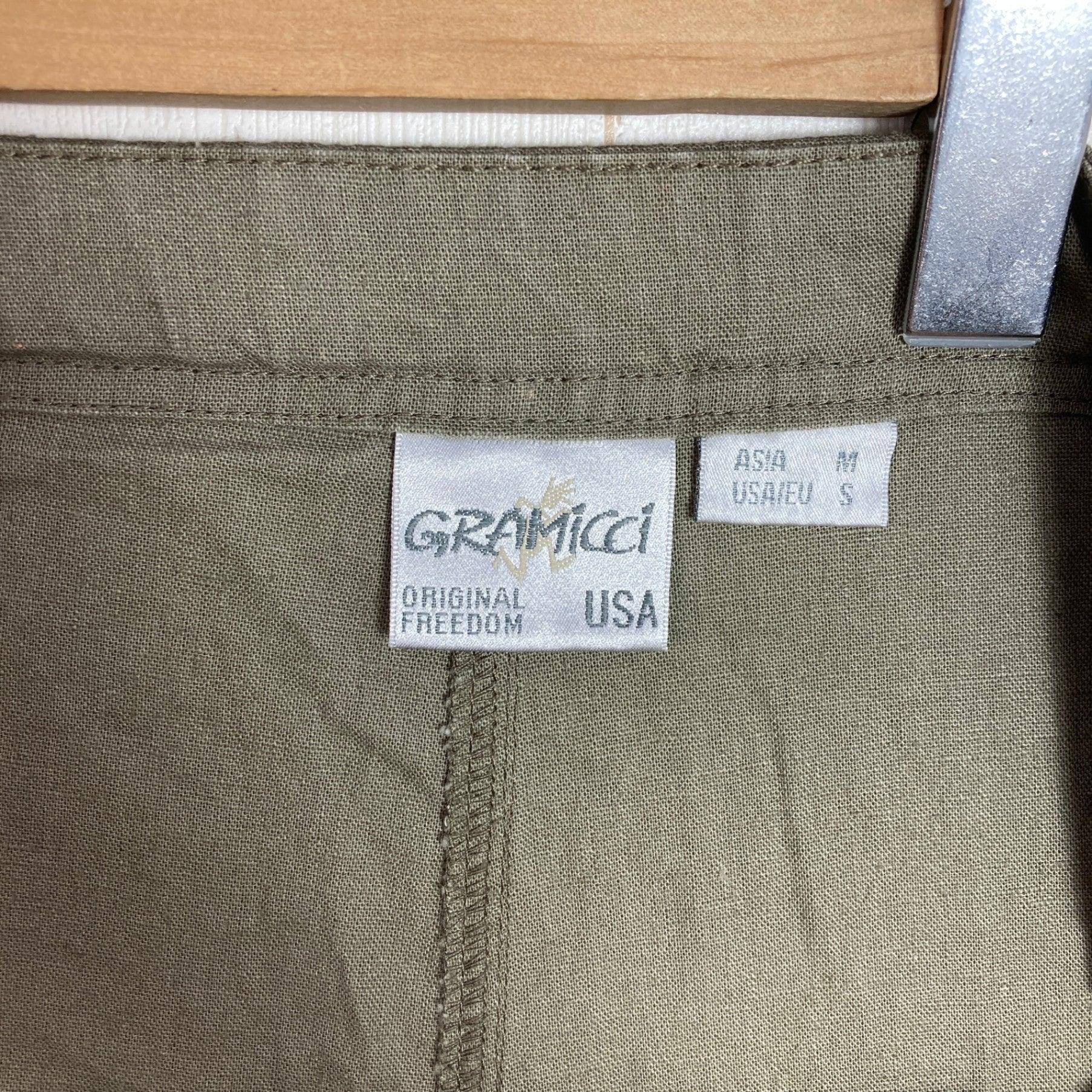 【Women's S グリーン系】 Gramicci ( グラミチ ) リネン ラップ フレア パンツ LINEN WRAP FLARE PANTS ASHGREEN ウェア ボトムス ロングパンツ コットン z00052001 ASHGREEN コットン ロングパンツ - 【公式】2ndGEAR（セカンドギア）Webショップ【登山用品・アウトドア用品専門 買取販売店】