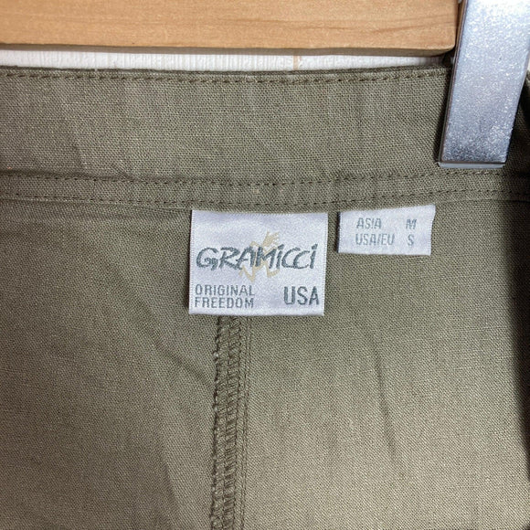 【Women's S グリーン系】 Gramicci ( グラミチ ) リネン ラップ フレア パンツ LINEN WRAP FLARE PANTS ASHGREEN ウェア ボトムス ロングパンツ コットン z00052001 ASHGREEN コットン ロングパンツ - 【公式】2ndGEAR（セカンドギア）Webショップ【登山用品・アウトドア用品専門 買取販売店】