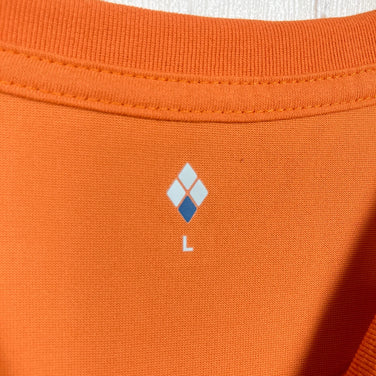 Men's Large Orange Montbell WIC Long Sleeve T-Shirt, Polyester, Crew Neck, Synthetic, Top, Undershirt, z00053643