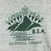 【Men's XL グリーン系】 80S Longs Peak ラグラン ヘザー Tシャツ 希少なアウトドアTシャツ ビンテージ International Men's 化繊 ショートスリーブTシャツ クルーネック インナー シャツ トップス ウェア - 【公式】2ndGEAR（セカンドギア）Webショップ【登山用品・アウトドア用品専門 買取販売店】