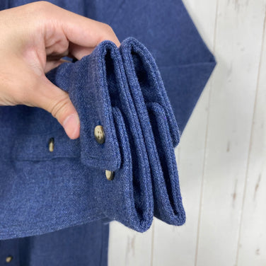 【Men's M ネイビー系】 Foxfire ( フォックスファイヤー ) ロングスリーブ ウールシャツ Long Sleeve Wool Shirt ウール混 日本製 ウール ウェア トップス インナー シャツ ロングスリーブシャツ ウール z00060428