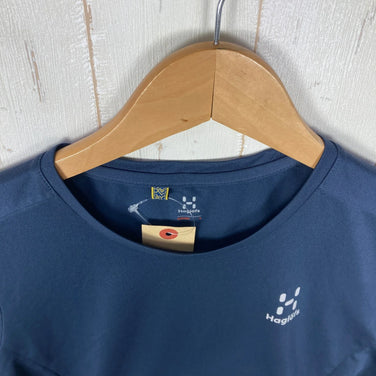 [Women's S, Navy] Haglofs L.I.M Tech Tee Polyester Wear Tops Inner Shirt Short Sleeve T-shirt Crew Neck Synthetic Fiber z00055665 Synthetic Fiber Short Sleeve T-shirt