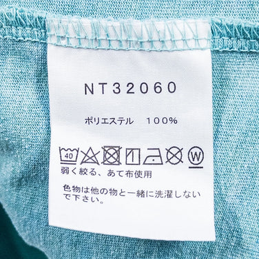 The North Face 男款短袖混色混纺logo T恤，L码，蓝色。涤纶。上衣/内衬。