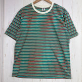 【Men's L グリーン系】 Bring ( ブリング ) ドライコットニー マルチボーダー ティーシャツ DRYCOTTONY MULTI BORDER T-SHIRT ポリエステル ウェア トップス インナー シャツ ショートスリーブTシャツ クルーネック 化