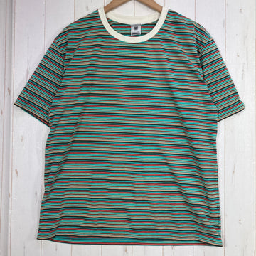 【Men's L グリーン系】 Bring ( ブリング ) ドライコットニー マルチボーダー ティーシャツ DRYCOTTONY MULTI BORDER T-SHIRT ポリエステル ウェア トップス インナー シャツ ショートスリーブTシャツ クルーネック 化