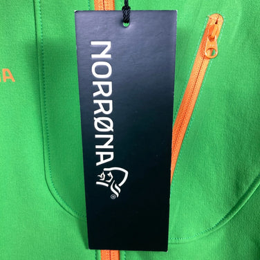 Norrona Svalbard Flex 1 夹克，男款中号，绿色。尼龙软壳外套。产品编号：z00052973。