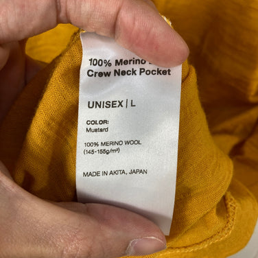 【Unisex L オレンジ系】 Yamatomichi ( 山と道 ) メリノ ライト クルー ネック ポケット Merino Light Crew Neck Pocket Mustard メリノウール ウェア トップス インナー シャツ ショートスリーブシャツ ウ