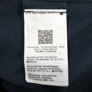 【Men's XS ネイビー系】 Arcteryx ( アークテリクス ) ロー LT クルーネック Rho LT Crew Neck ポリエステル X000007460 International Men's ブラックサファイア | Black Sapphire 化 - 【公式】2ndGEAR（セカンドギア）Webショップ【登山用品・アウトドア用品専門 買取販売店】