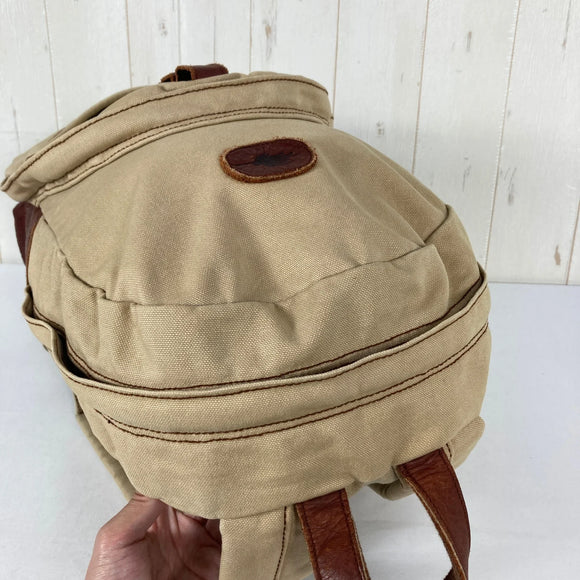 【Unisex OneSize ベージュ系】 2000s Kiva Designs ( キバデザイン ) コットンキャンバス × バイソンレザー デイパック Cotton Canvas Bison Leather Daypack 生産終了モデル 入手困難 バッグ ストレージ バッ