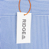 女式中号 Blue Ridge Mountain Gear 基本款短袖衬衫条纹蓝/白涤纶上衣