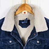 男士小号海军蓝巴塔哥尼亚绒毛衬里卡车司机夹克（NENA） - 已停产款式，难寻。灯芯绒和棉质上衣。