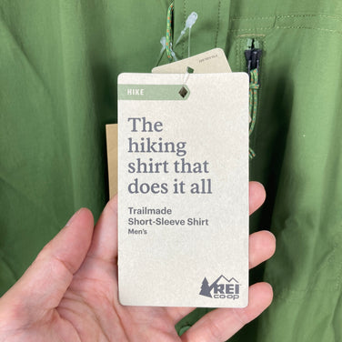 【Men's S グリーン系】 Rei ( アールイーアイ ) トレイルメイド ショートスリーブ シャツ Trailmade SS Shirt WoodLand Olive 入手困難 ナイロン ウェア トップス インナー シャツ ショートスリーブシャツ 化繊 z00