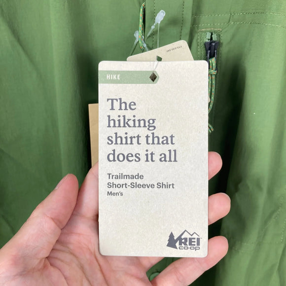 【Men's S グリーン系】 Rei ( アールイーアイ ) トレイルメイド ショートスリーブ シャツ Trailmade SS Shirt WoodLand Olive 入手困難 ナイロン ウェア トップス インナー シャツ ショートスリーブシャツ 化繊 z00