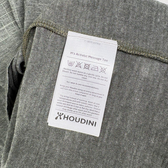【Men's XS グリーン系】 Houdini ( フーディニ ) メンズ アクティビスト メッセージ ティー M's Activist Message Tee 237484 106 WILLOW GREEN z00055921 106 WILLOW GREEN ウ