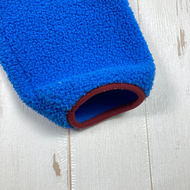 男士M码蓝色Millet Trilogy X Loft象牙白夹克（难找，韩版标准款）。聚酯纤维抓绒上衣。(z0005430)