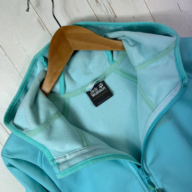 Jackwolfskin Storm Lock Softshell Jacket, Women's Medium, Blue, Polyester, Top, Outerwear, Softshell Jacket, z000547
