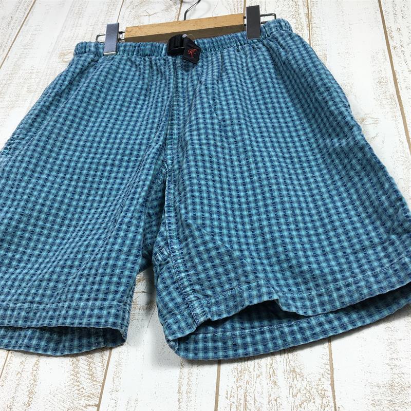 [Men's XS Blue] Gramicci Crossroad Seersucker Cotton Climbing Pants Shorts Discontinued Model Hard to Find International Men's Cotton Shorts Short Pants Bottom