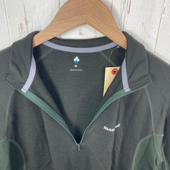 【Men's M グリーン系】 Montbell ( モンベル ) メリノウールプラス アクション ジップネック Merino Wool Plus Action Zip Neck メリノウール ウェア トップス インナー シャツ ロングスリーブシャツ 化繊 z000