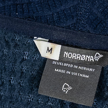 Norrona 男式 Falketind Alpha 120 拉链连帽外套，海军蓝，涤纶羊毛夹克，带 Polartec Alpha z000