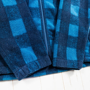 Columbia Men's Navy Full-Zip Check Fleece Jacket, Polyester, Tops, Outerwear, Jacket, Fleece, z00053301