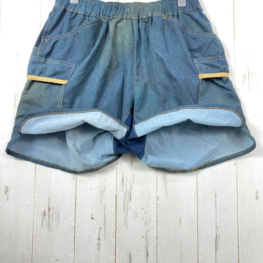 【Men's M Navy】 Mountain Martial Arts | MMA 7pocket Run Pants Shorty Denim - Hard to find - Polyester wear