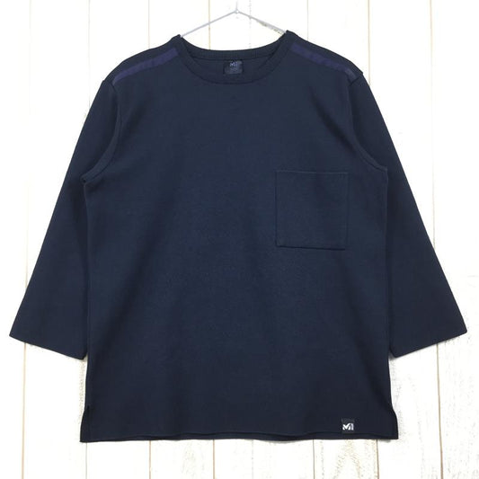 【Men's XS/S ネイビー系】 Millet ( ミレー ) タフ ニット ロングスリーブ Tough Knit Long Sleeve MIV01804 International Men's  コットン ロングスリーブTシャツ クルーネック インナー シャツ ト