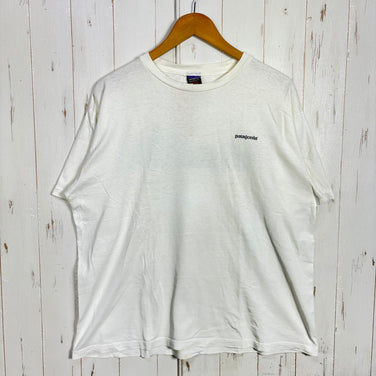 【Men's L ホワイト系】 1996 Patagonia ( パタゴニア ) ザ・フィッツロイ スカイライン ティー The Fitzroy Skyline Tee 生産終了モデル 入手困難 オーガニックコットン 黒タグ オーガニックコットン ウェア トップス