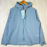 男女通用中号蓝色 Paper Sky Wear Wind Shell 连帽衫，蓝灰色，尼龙，外套，软壳夹克，z00053700 B