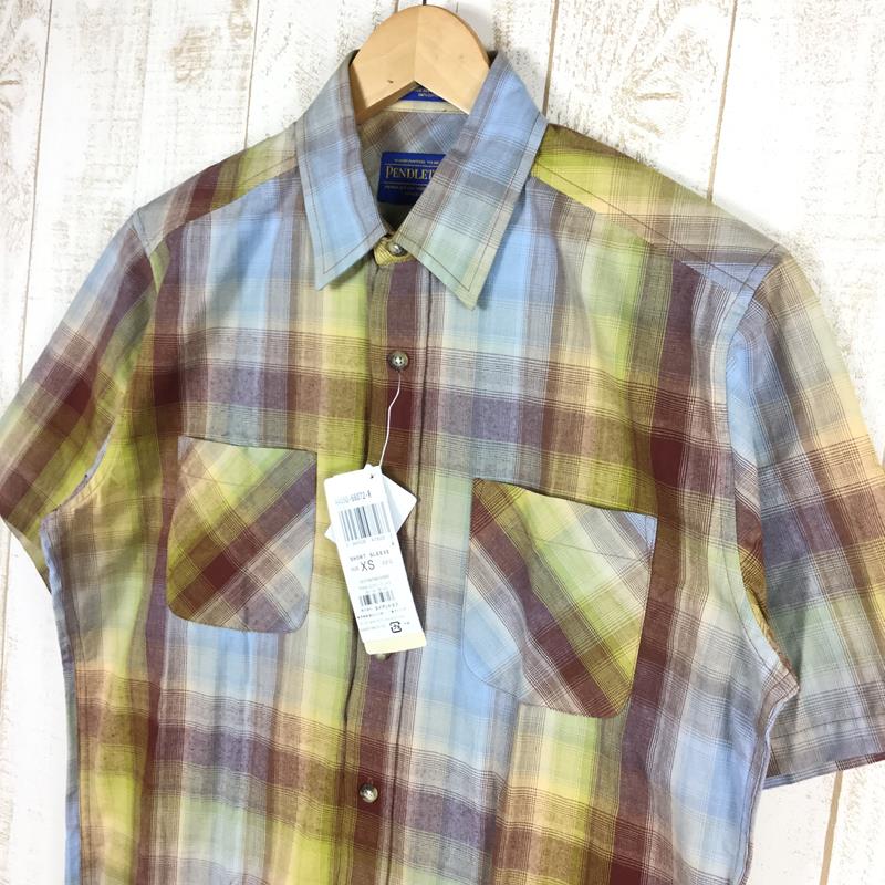 【Men's XS ブルー系】 Pendleton ( ペンドルトン ) ショートスリーブ ウェーブ シャツ Men's  コットン ショートスリーブシャツ インナー シャツ トップス ウェア