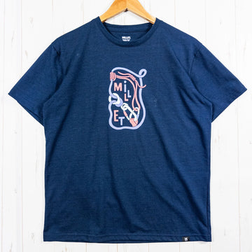 【Men's M ネイビー系】 Millet ( ミレー ) ロープ Tシャツ ショートスリーブ Ropes T SS ポリエステル ウェア トップス インナー シャツ ショートスリーブTシャツ クルーネック 化繊 z00053212  化繊 ショートスリーブTシャ