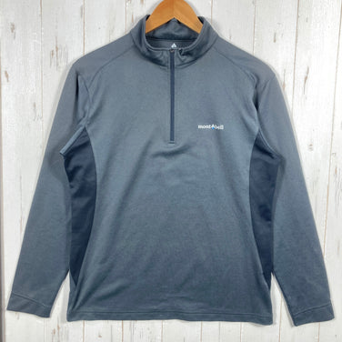 【Men's M グレー系】 Montbell ( モンベル ) ウイックロン ZEO ロングスリーブ ジップシャツ Wickron ZEO Long Sleeve Zip Shirt ポリエステル ウェア トップス インナー シャツ ロングスリーブシャツ 化繊